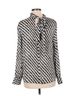 MNG Graphic Black White Long Sleeve Blouse Size L - photo 1