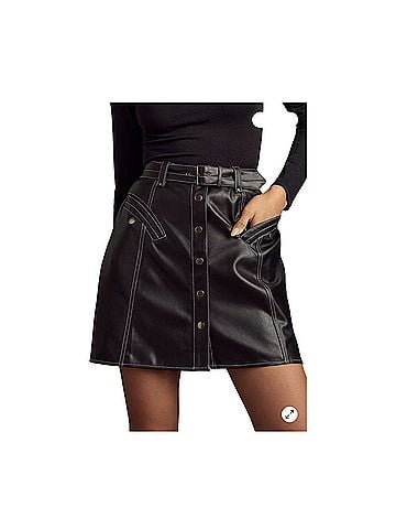 Maeve Faux Leather Skirt (view 1)