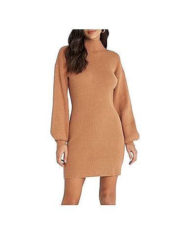 VICI Funnel Neck Ribbed Sweater Dress Casual Dress (view 1)