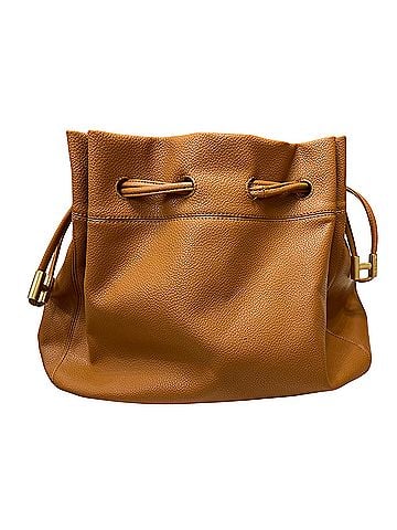 Halston Halston Cognac Leather Bucket Shoulder Bag
 Leather Bucket Bag (view 2)