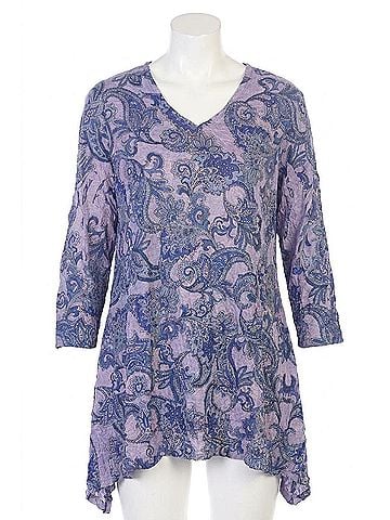 Jess & Jane Affinity Crushed Melange Tunic in Purple (view 1)