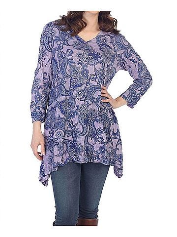 Jess & Jane Affinity Crushed Melange Tunic in Purple (view 2)
