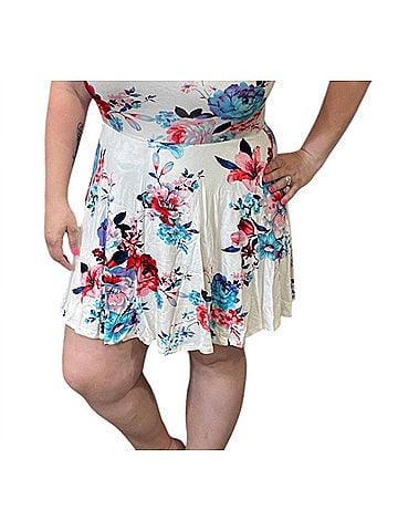 White Birch Floral With Short Dress in White (view 2)