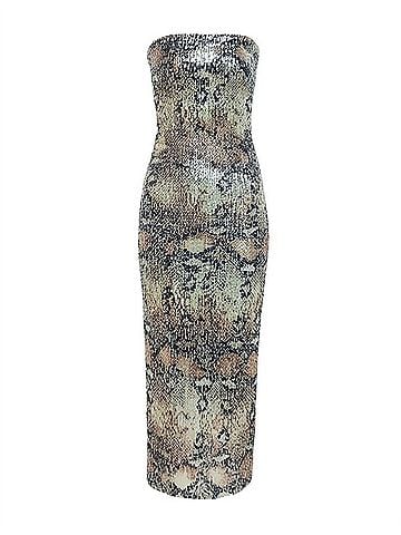 Le Superbe Glossy Tube Dress in Desert Snake (view 1)