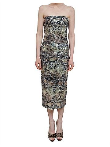 Le Superbe Glossy Tube Dress in Desert Snake (view 2)