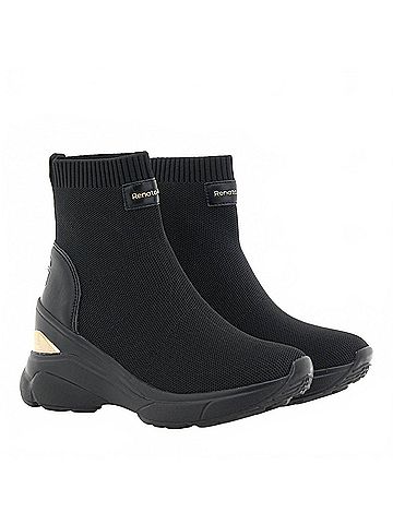 Renato Garini Women's High Wedge Slip On Bootie in Black/Gold (view 2)