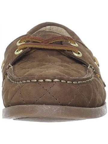 Sebago Women's Coast Two Eye Quilted Boat Shoes in Brown (view 1)