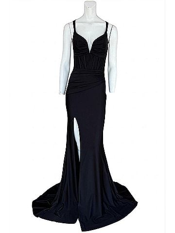 Jovani Black Maxi Evening Gown in Black (view 1)