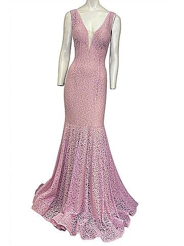 Jovani Lace Evening Gown in Lilac (view 2)