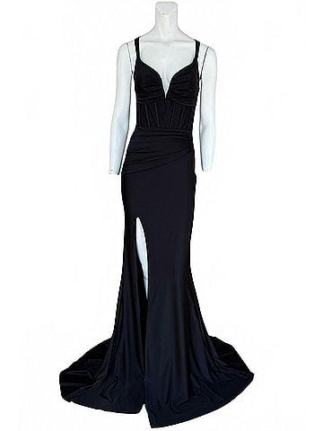 Jovani Black Maxi Evening Gown in Black (view 2)