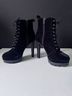 Aldo 100% Velvet Black Ankle Boots Size 6 1/2 - photo 3