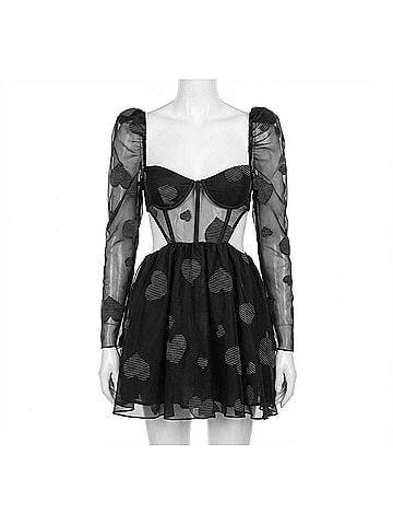 For Love & Lemons Alexandrea Heart Mini Dress (view 1)