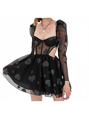 For Love & Lemons Alexandrea Heart Mini Dress (view 2)