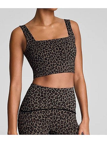 SPANX Leopard Print Cropped Square Neck Shelf Tank (view 2)