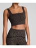 SPANX Brown Leopard Print Cropped Square Neck Shelf Tank Size L - photo 2