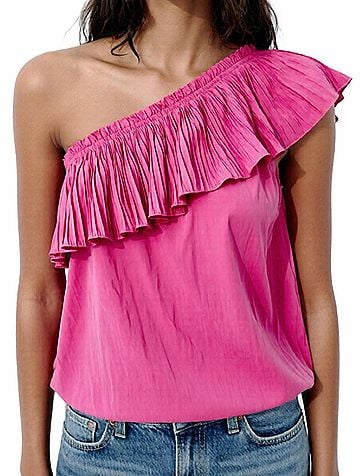 Ramy Brook One Shoulder Pleated Top (view 2)