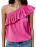 Ramy Brook Pink One Shoulder Pleated Top Size S - photo 2