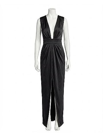 Ramy Brook Quinn Pleated V-Neck Satin Gown (view 1)