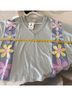 Easel 100% Cotton 100% Cotton 100% Cotton Floral Multi Color Gray Short Sleeve Blouse Size S - photo 8