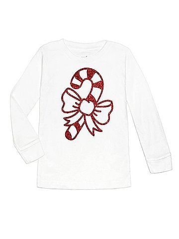 SWEET wink Kid's Girls Candy Cane White Holiday Tee Top (view 1)
