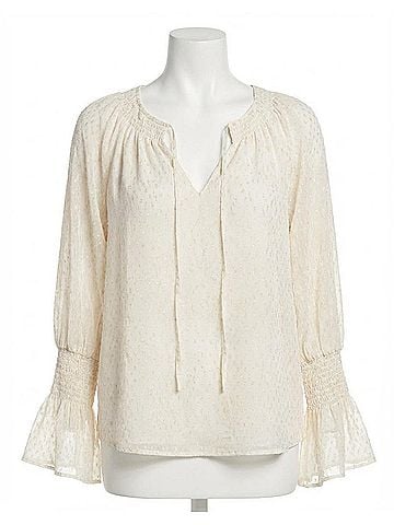 Ramy Brook Faith Metallic Peasant Top (view 1)