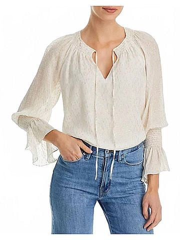 Ramy Brook Faith Metallic Peasant Top (view 2)