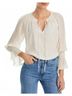 Ramy Brook White Faith Metallic Peasant Top Size S - photo 2