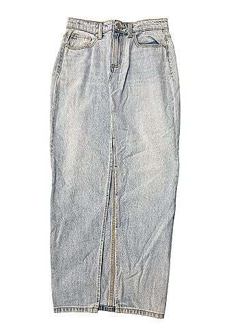SNEAK PEEK Women's Jean Maxi Skirt in Blue (view 1)