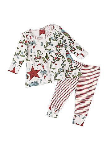Tesa Babe Baby Girls Jolly Holly" Christmas 2 Piece Set Top Legging (view 1)