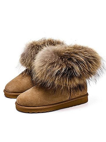 Spring Step Women's Shearling Winter Boots With Racoon Fur in Chestnut (view 2)