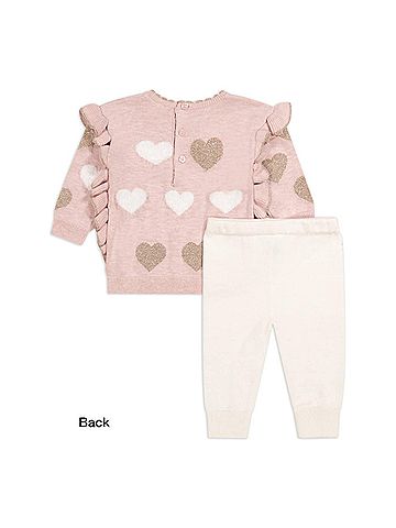 Miniclasix Baby Girls Hearts Sweater And Sweater Pant Set (view 2)