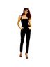 Black Halo Solid Black Jumpsuit Size 4 - photo 1