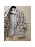 Veronica Beard Plaid Tan Brown White Ivory Blazer Size 0X - photo 12