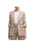 Veronica Beard Plaid Tan Brown White Ivory Blazer Size 0X - photo 1