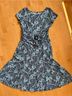 Perceptions Paisley Black Teal Casual Dress Size M - photo 12
