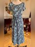 Perceptions Paisley Black Teal Casual Dress Size M - photo 11
