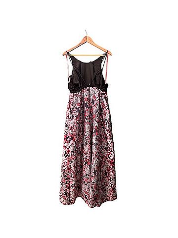 Monique Lhuillier Multi Floral Jacquard Gown Cocktail Dress (view 2)