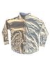 12th Tribe Color Block White Tan Button-Down Shirt Size L - photo 1