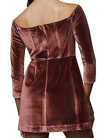 Anthropologie Hutch Long-Sleeve Square-Neck Mini Dress Casual Dress (view 2)