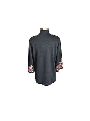 Bob Mackie Wearable Art 3/4 Sleeve Top (view 2)