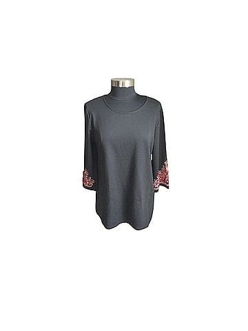 Bob Mackie Wearable Art 3/4 Sleeve Top (view 1)