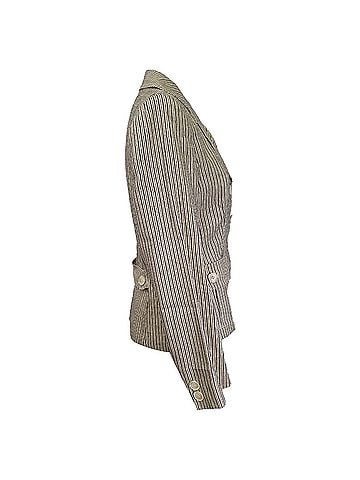 Max Mara Max Mara Striped Blazer in Beige Cotton (view 2)