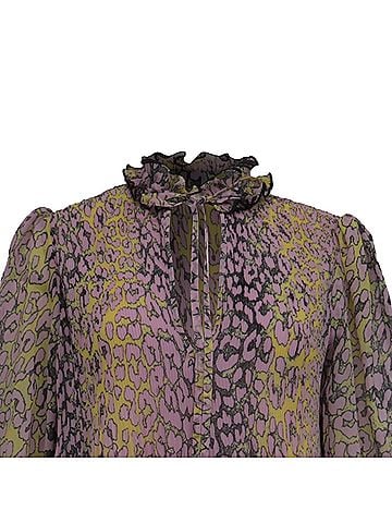 Ganni Ganni Leopard-Print Midi Dress in Multicolor Polyester (view 2)