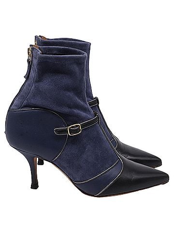 Malone Souliers Malone Souliers Sock Ankle Boots in Navy Blue Suede (view 1)