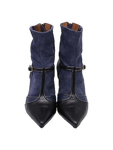 Malone Souliers Malone Souliers Sock Ankle Boots in Navy Blue Suede (view 2)
