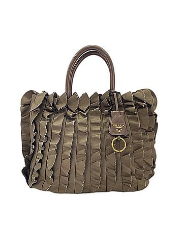 Prada PRADA Frill Handbag Brown (view 2)