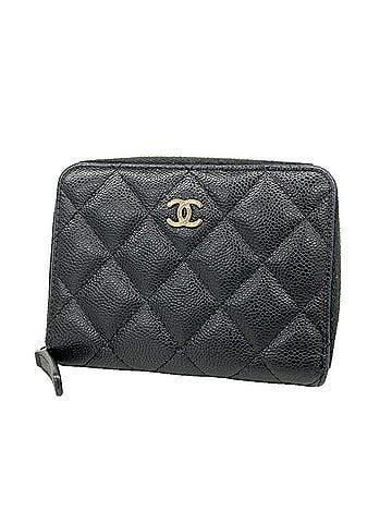 Chanel Chanel Matelassé Caviar Leather Wallet, Black/Champagne, Women's, OP018153 (view 1)