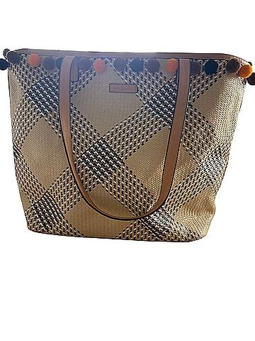 Vera Bradley Woven Neutral Straw Beach Tote Bag Tote (view 1)