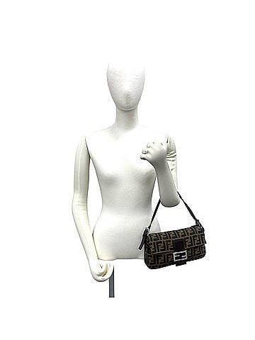 Fendi FENDI Vintage Mamma Bucket Zucca FF Pattern Canvas Leather Handbag Brown Black 23941 (view 2)
