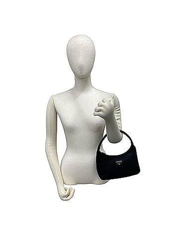 Prada PRADA Prada Triangle Logo Plate Hardware Tessuto Nylon Mini Handbag Pouch Black 47804 (view 2)
